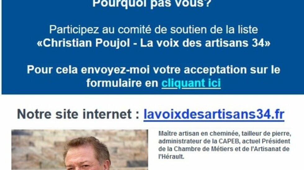 Election des Chambres de Métiers et de l'Artisanat du 1er au 14 octobre 2021